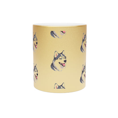 Malamute Head Metallic Coffee Mug