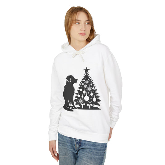 Golden Christmas Tree Unisex Lightweight Hoodie