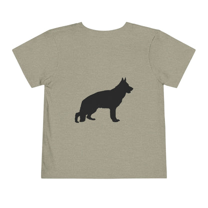 German Shepherd Silhouette Toddler Unisex Short Sleeve Crewneck Tee