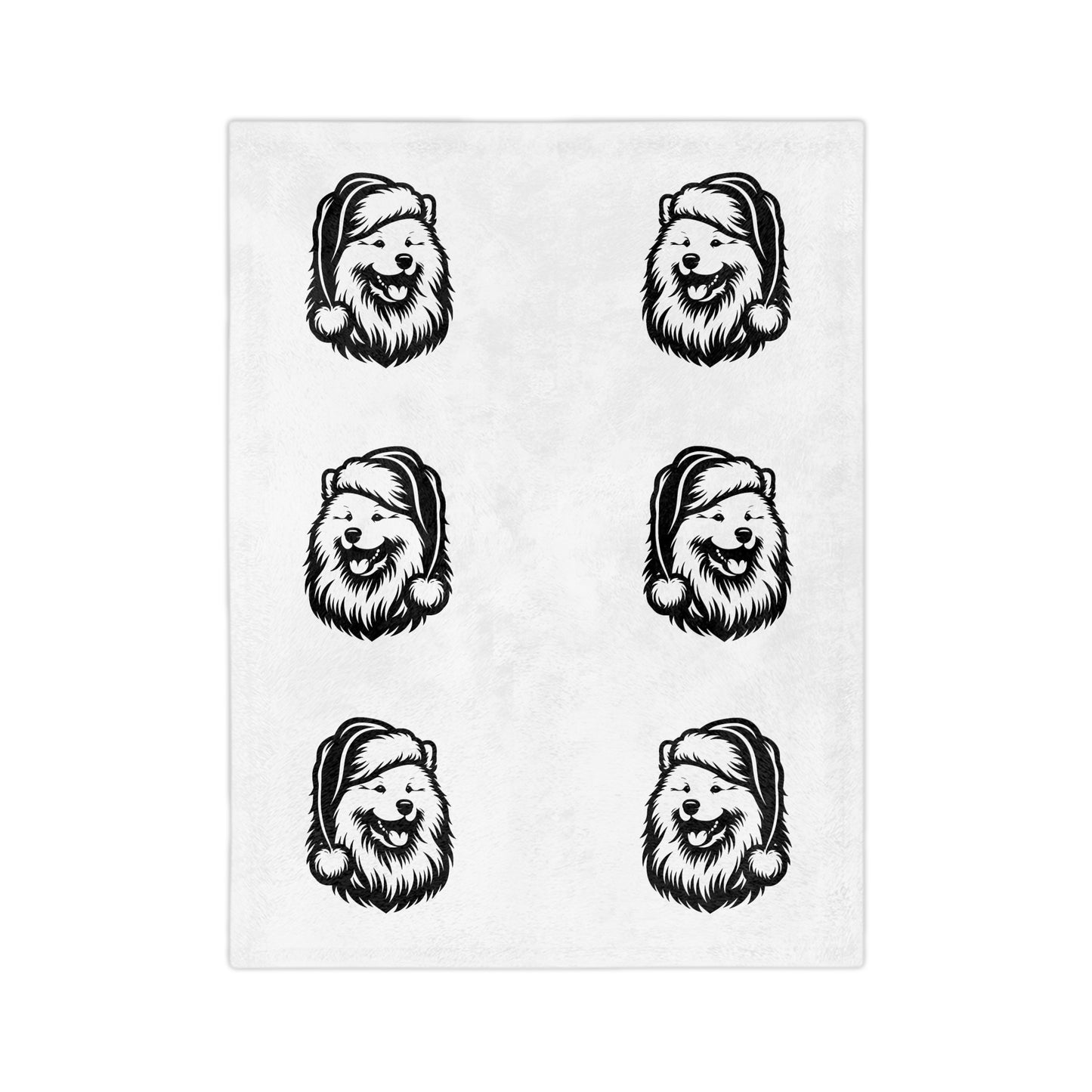 Santa Paws Samoyed Velveteen Microfiber Blanket