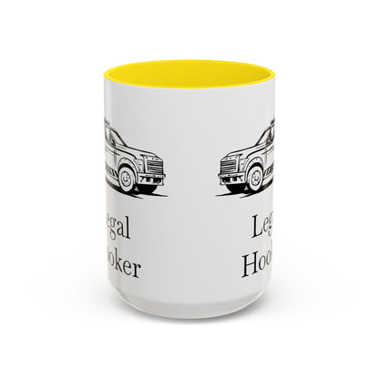 Legal H**ker Wheel Lift Tow Truck 2-Tone Coffee Mug