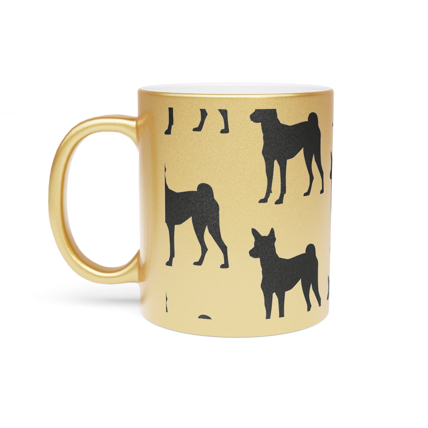 Basenji  Silhouette Metallic Coffee Mug