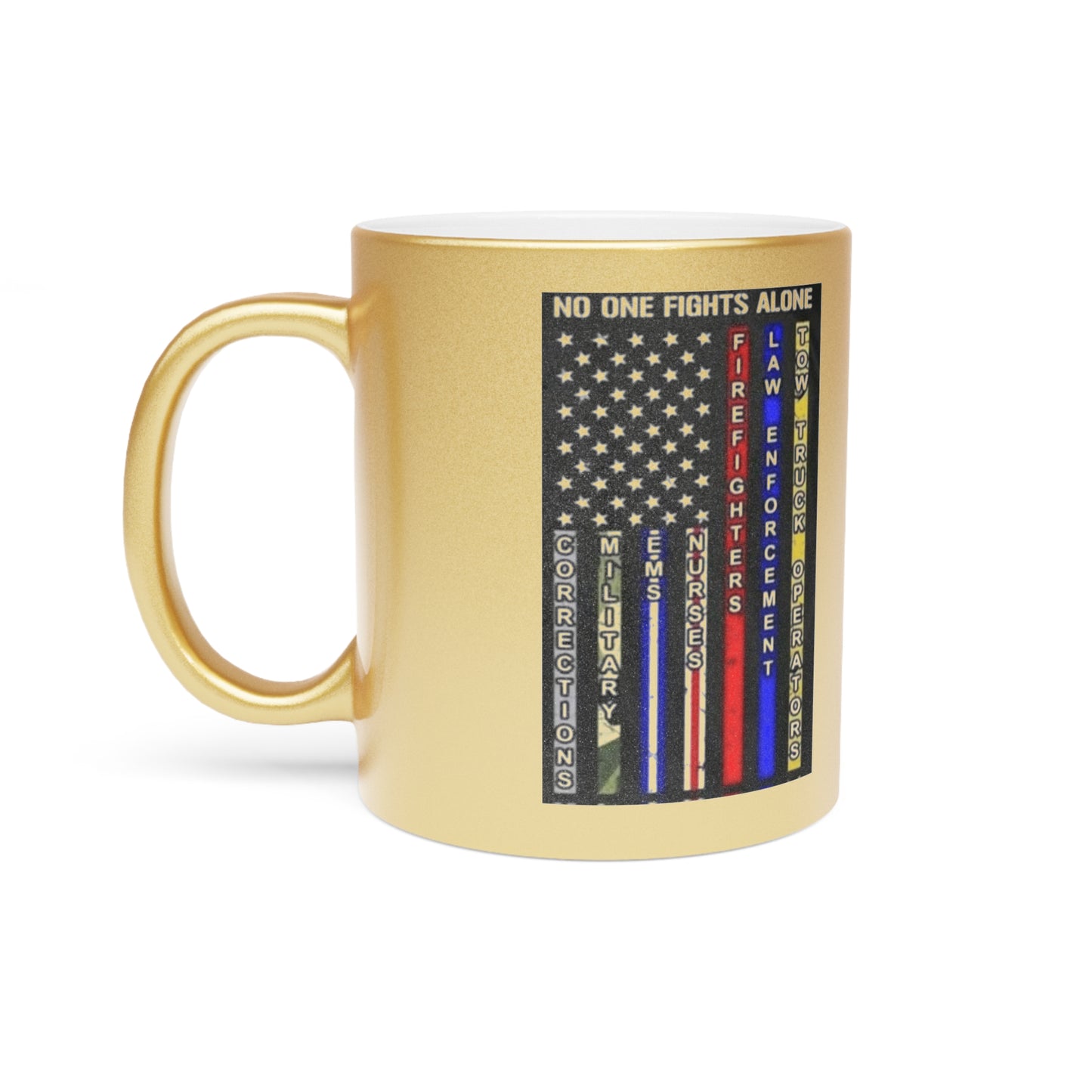 No One Fights Alone Metallic Coffee Mug