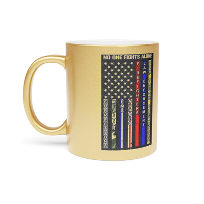 No One Fights Alone Metallic Coffee Mug