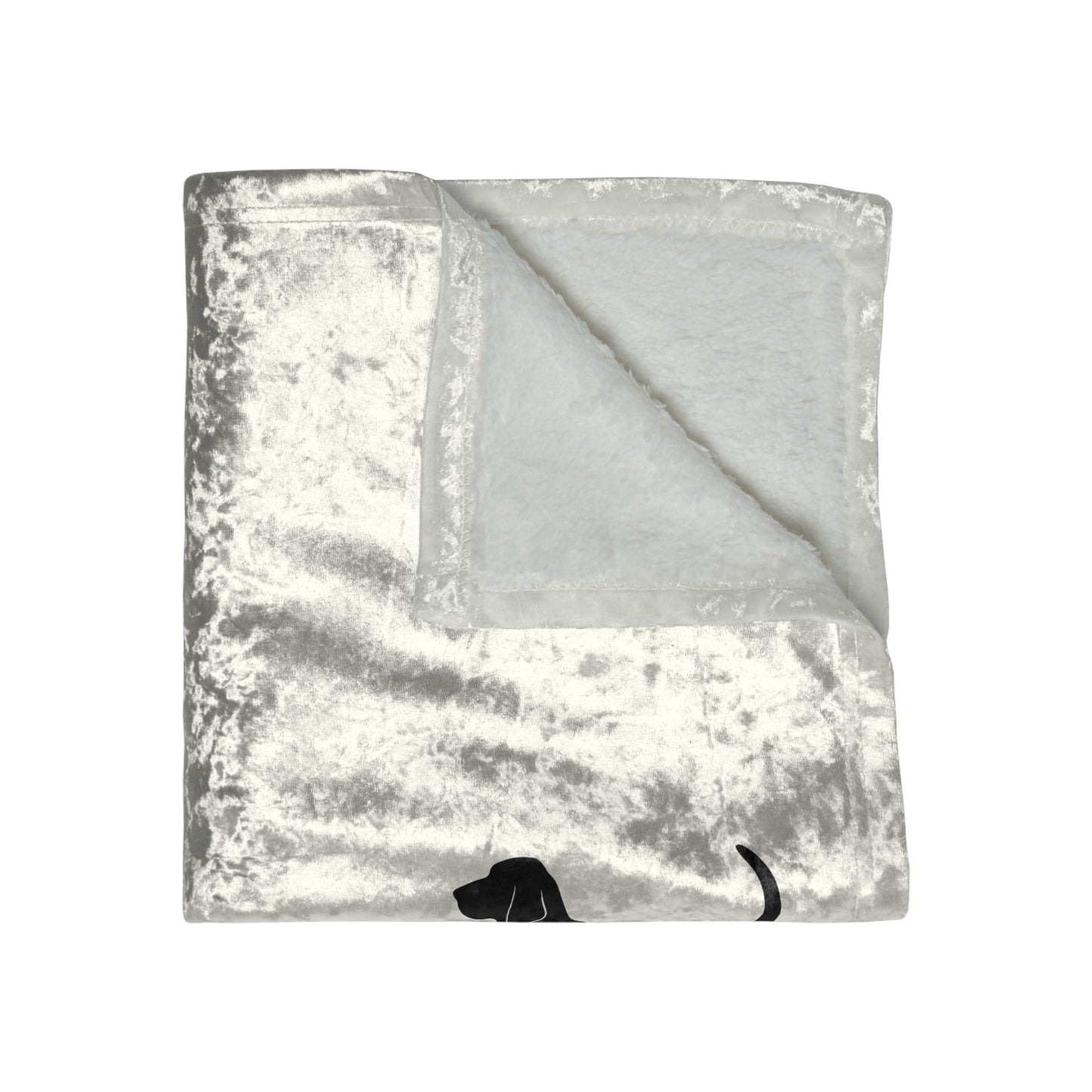Bloodhound Silhouette Crushed Velvet Blanket