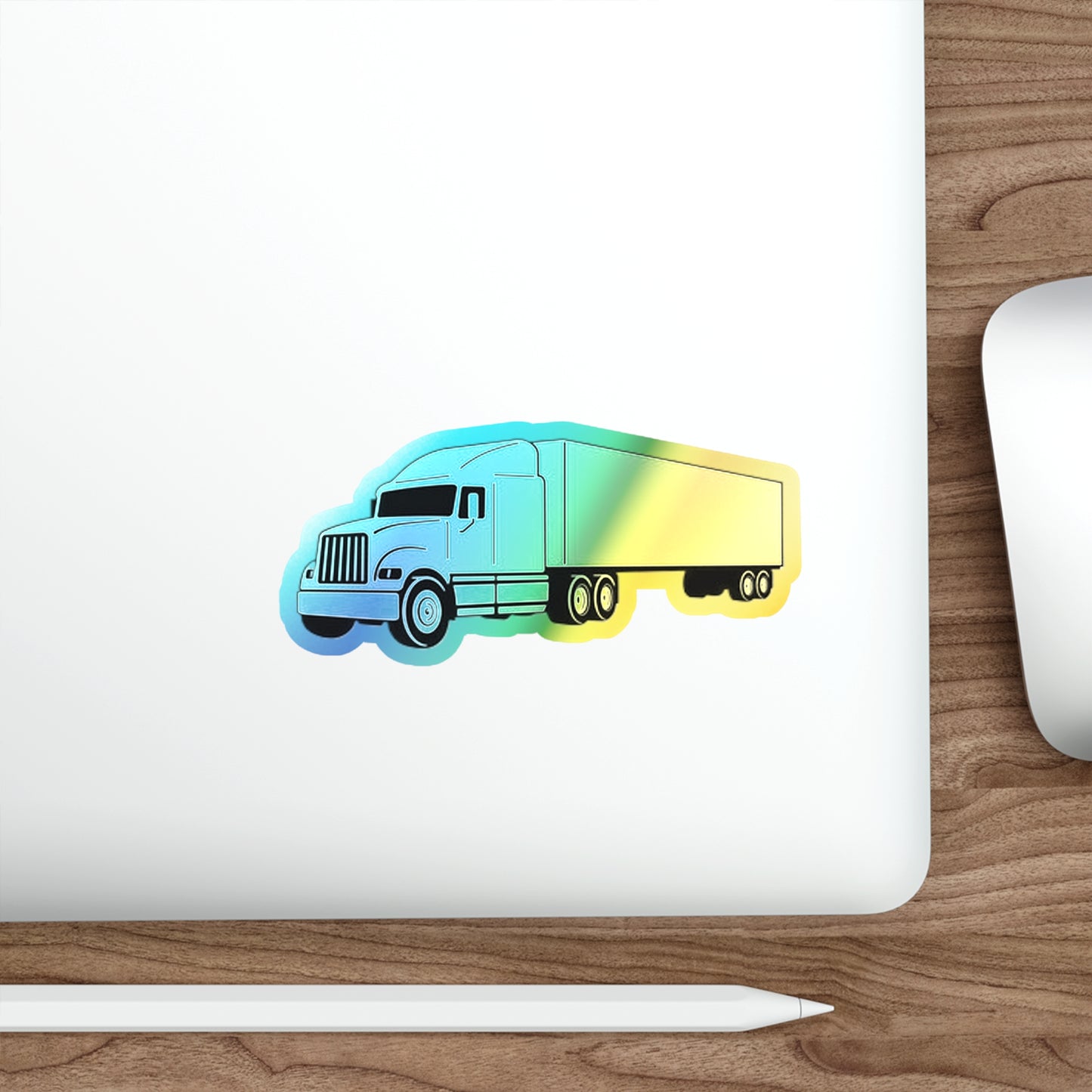 Semi Truck Holographic Sticker