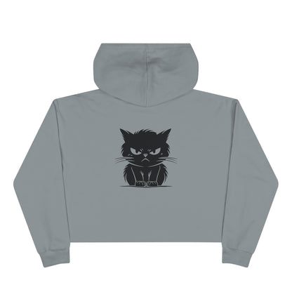 Angry Cat Women's Crop Hoodie