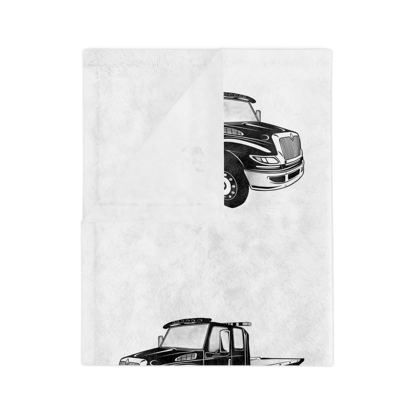 Flatbed Tow Truck Velveteen Microfiber Blanket