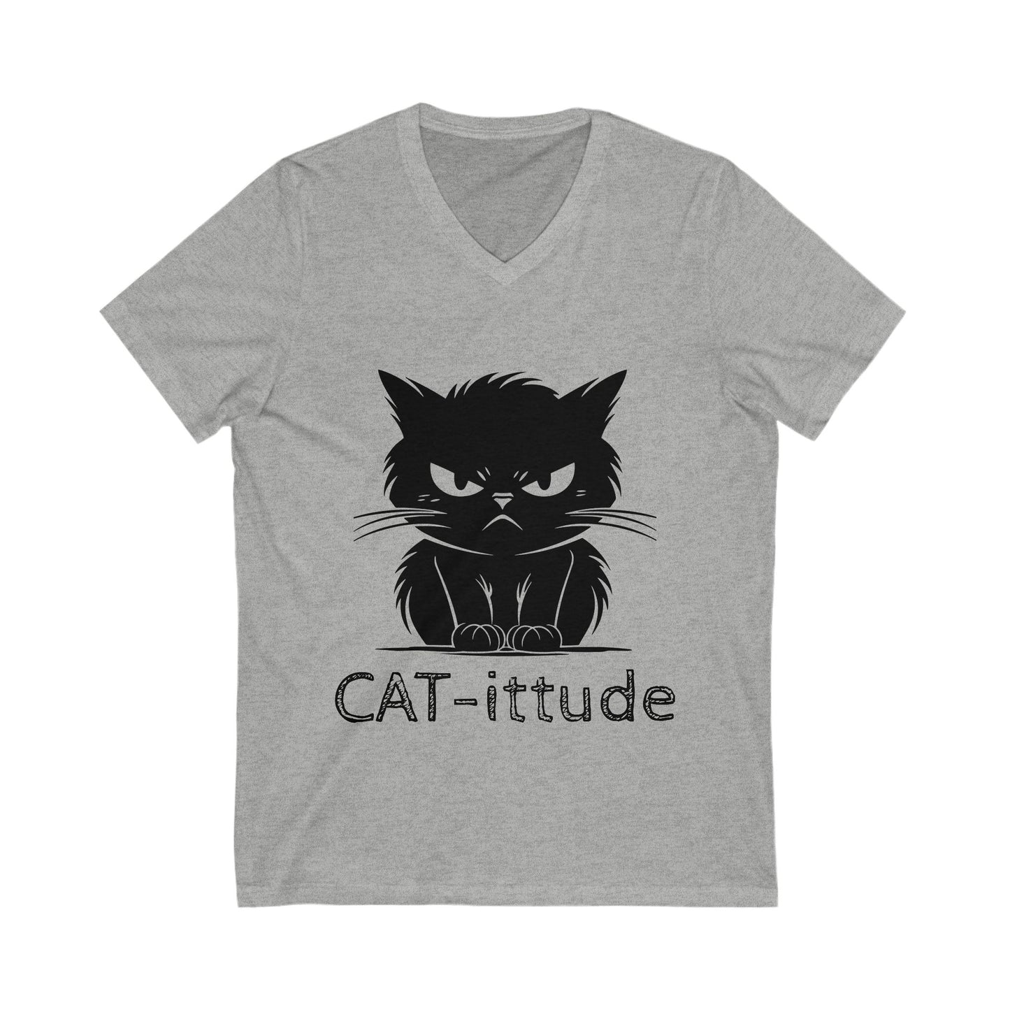 CAT-ittude Unisex Short Sleeve V-Neck Tee