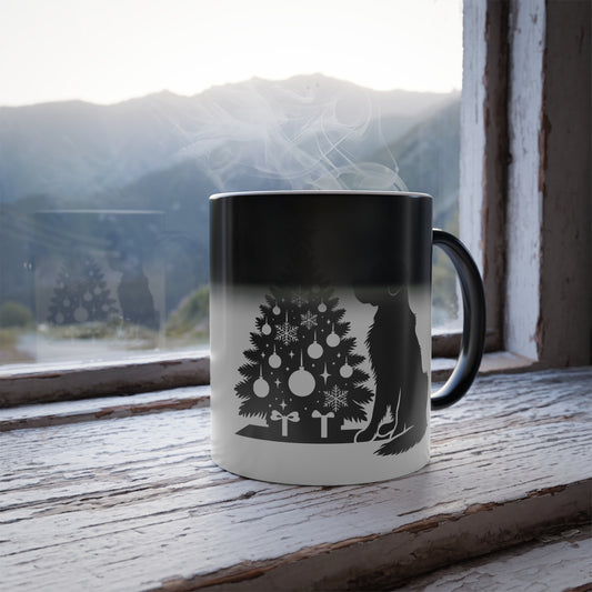 Golden Christmas Tree Color Changing Mug
