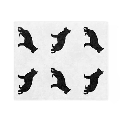 German Shepherd Silhouette Velveteen Microfiber Blanket