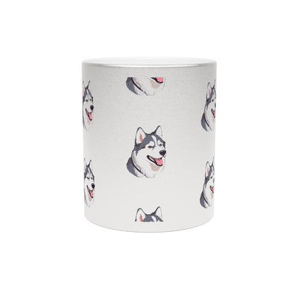 Malamute Head Metallic Coffee Mug