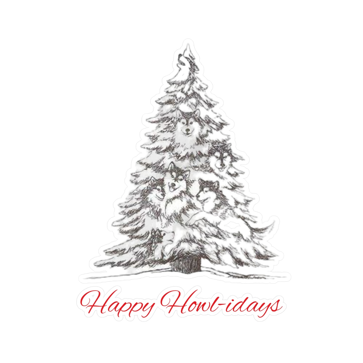 Happy Howl-idays Vinyl Decal