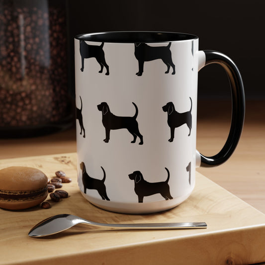 Bloodhound Silhouette 2-Tone Coffee Mug