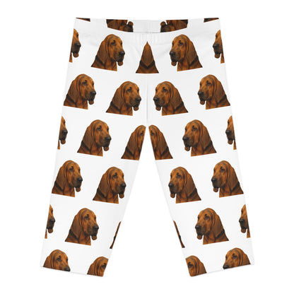 Bloodhound Head Women's Capri Leggings