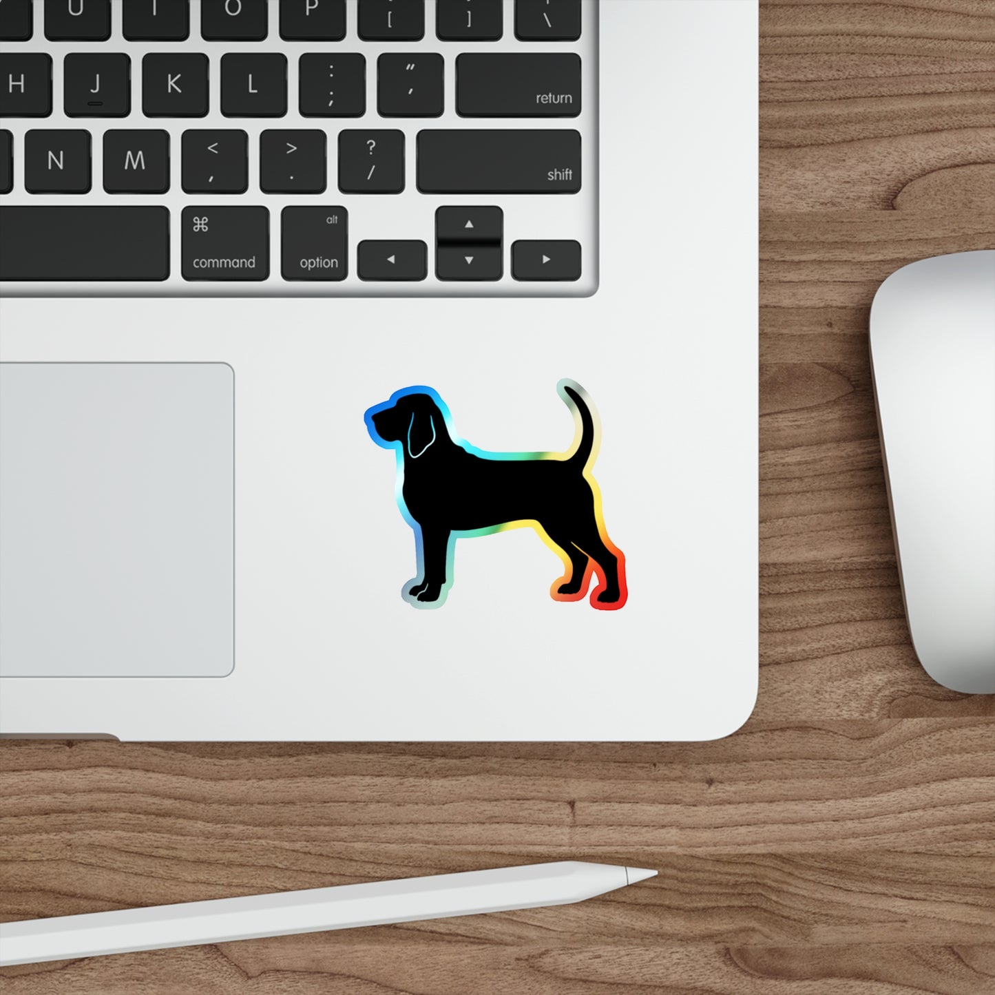Bloodhound Silhouette Holographic Sticker