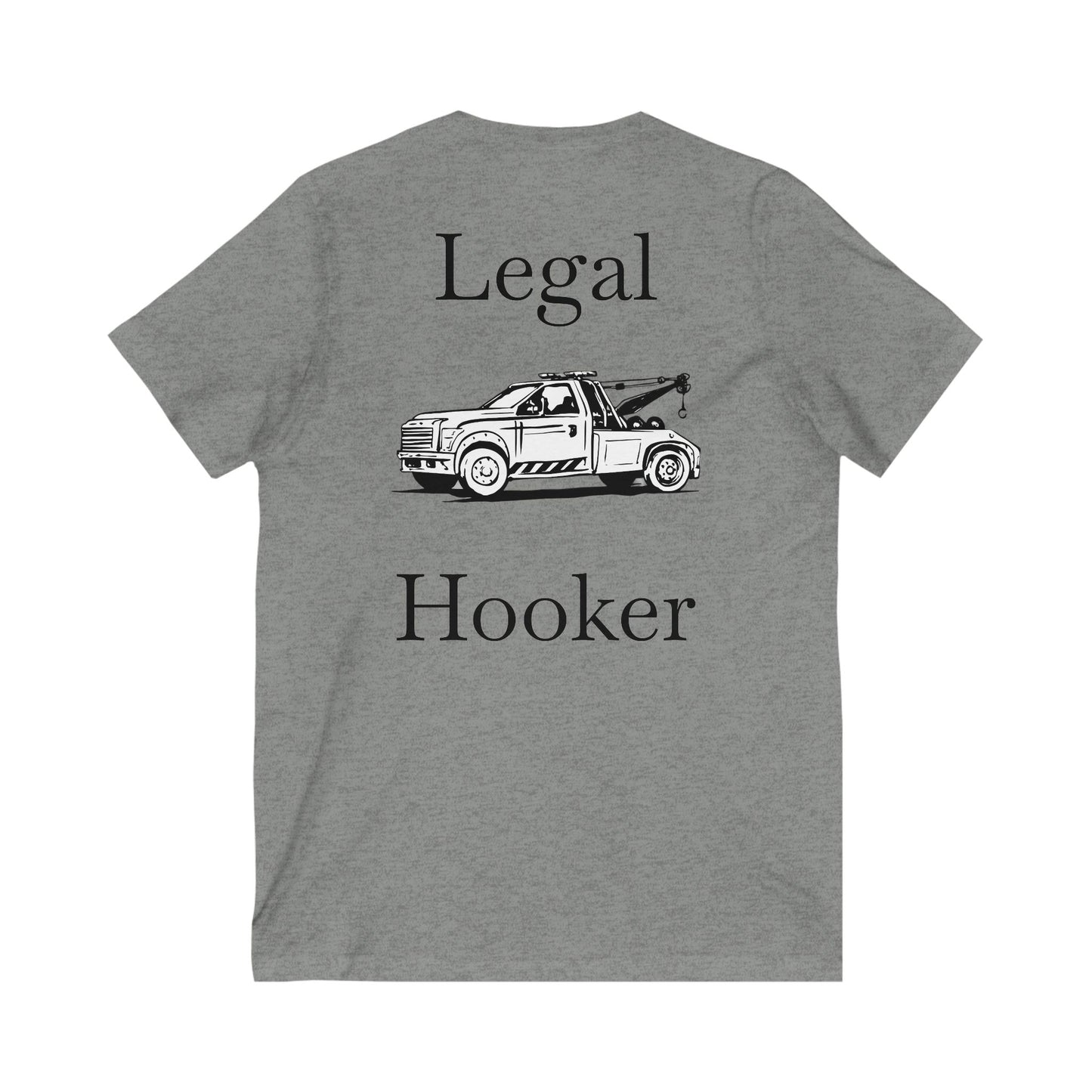 Legal H**ker Wheel Lift Tow Truck Unisex Short Sleeve V-Neck Tee