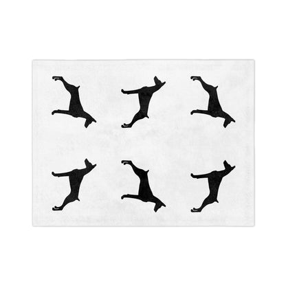 Doberman Silhouette Velveteen Microfiber Blanket