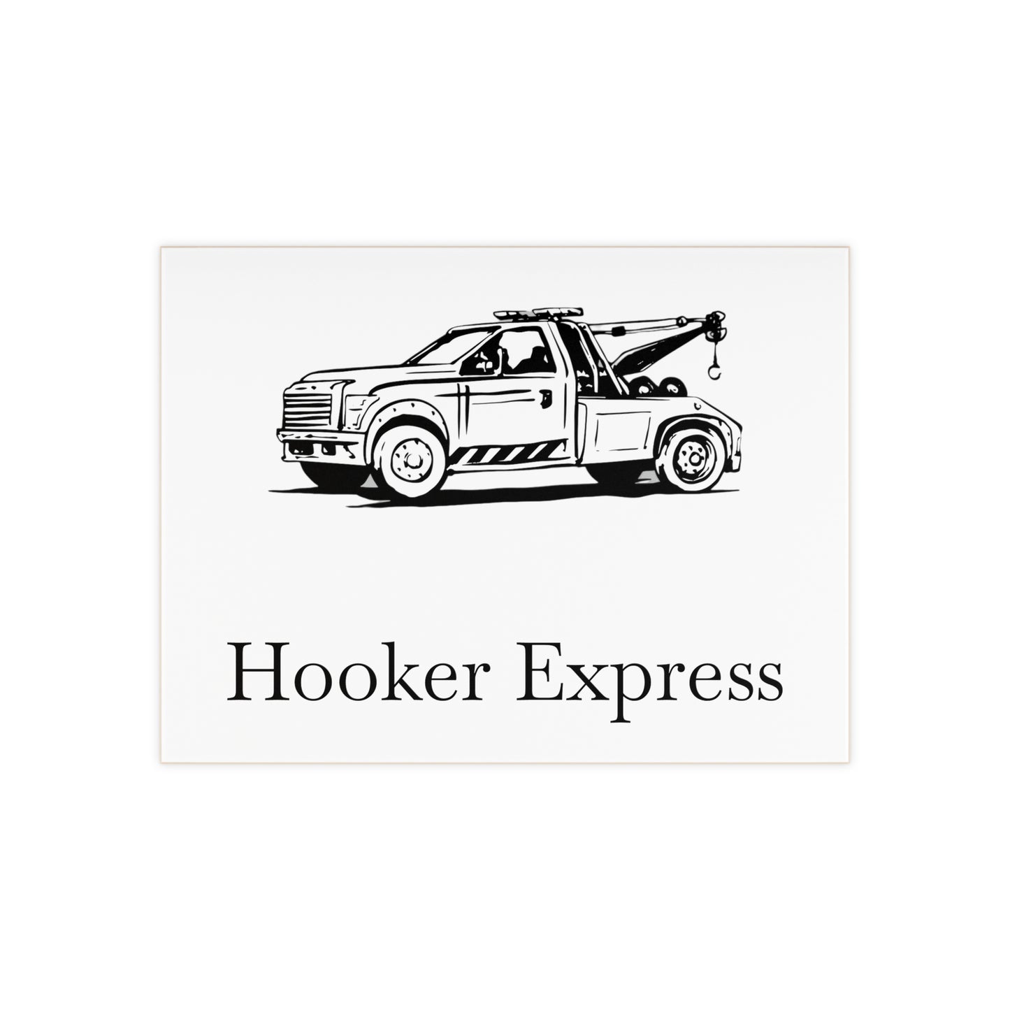 H**ker Express Wheel Lift Tow Truck Ceramic Photo Tile