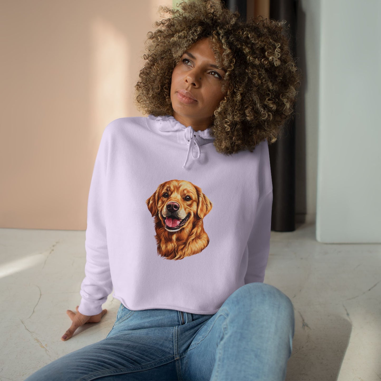 Golden Head Women's Crop Hoodie