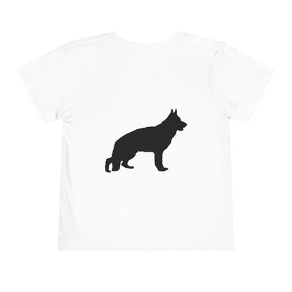 German Shepherd Silhouette Toddler Unisex Short Sleeve Crewneck Tee