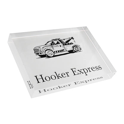 H**ker Express Wheel Lift Tow Truck Acrylic Photo Block