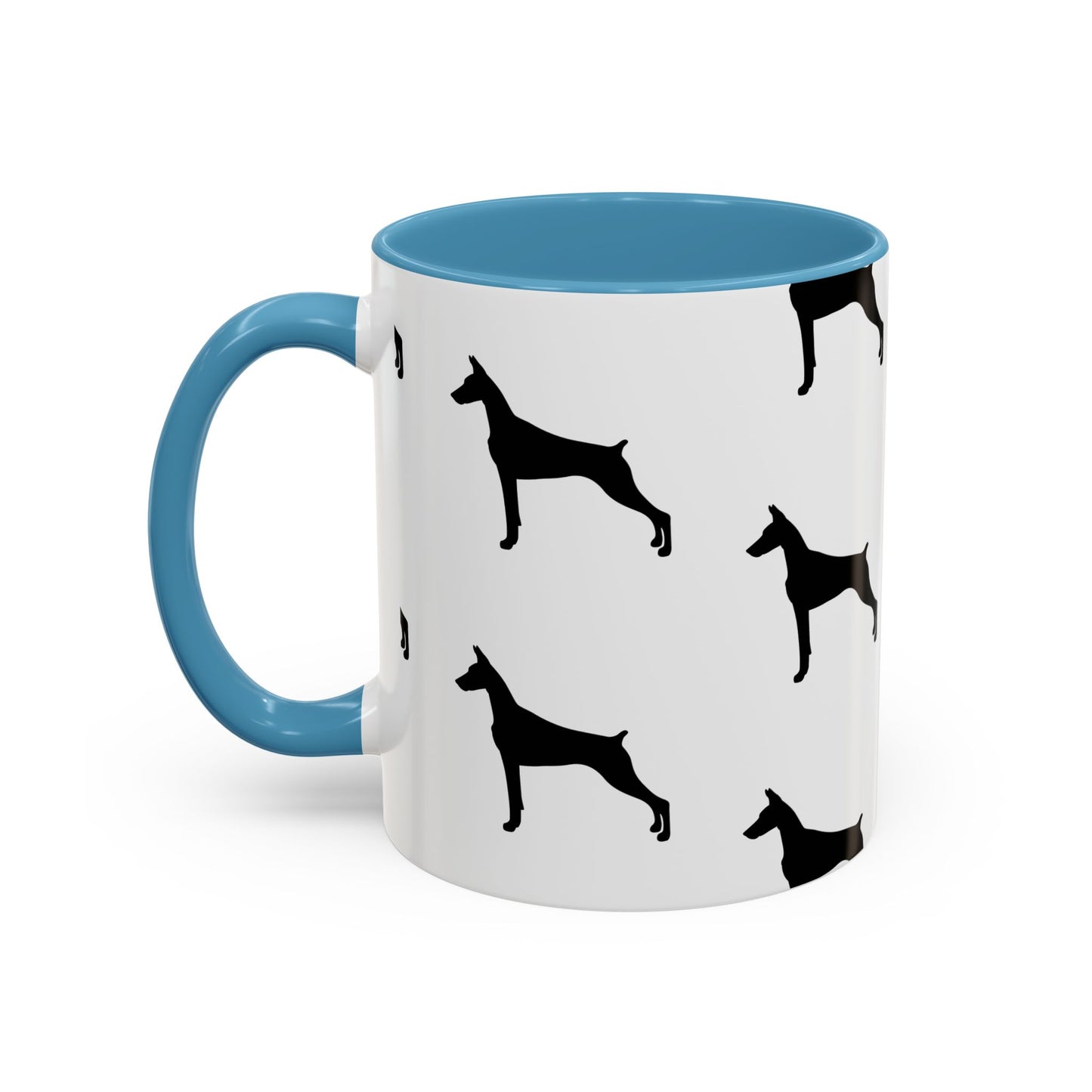 Doberman Silhouette 2-Tone Coffee Mug