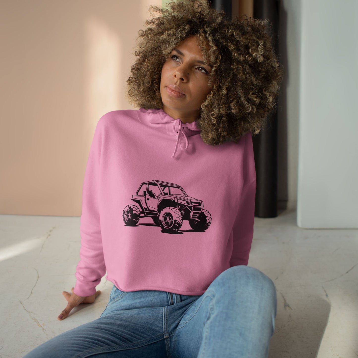Off The Beaten Path Side By Side Women's Crop Hoodie