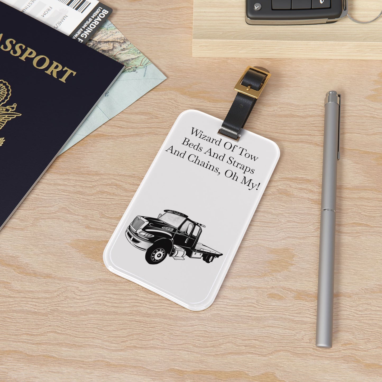 Wizard Of Tow Leather Strap Luggage Tag