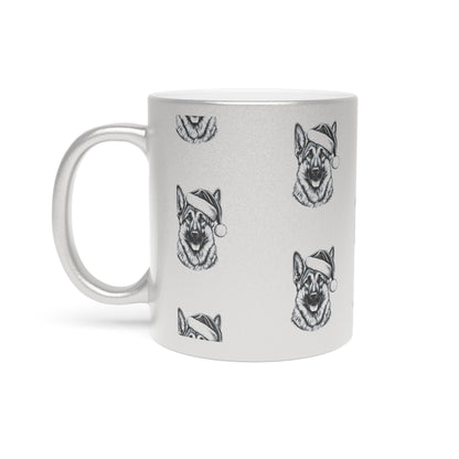 Santa Paws German Shepherd Metallic Coffee Mug