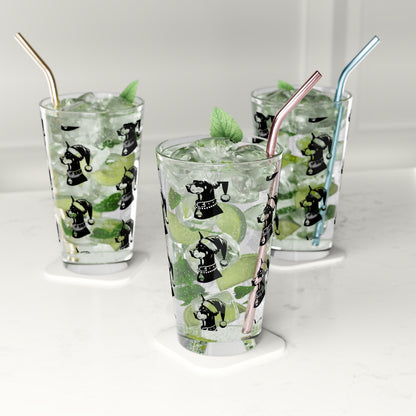 Santa Paws Doberman Drinking Glass