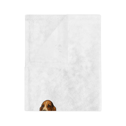 Basset Hound Head Velveteen Microfiber Blanket