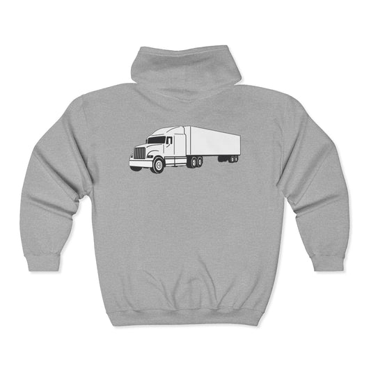 Semi Truck Unisex Full Zip Hoodie