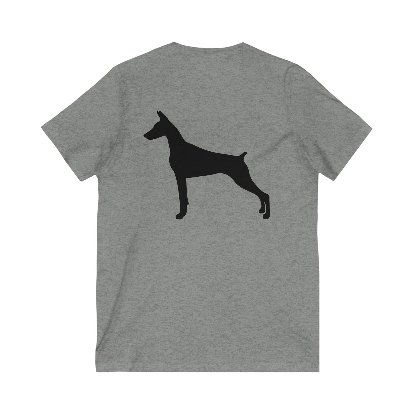 Doberman Silhouette Unisex Short Sleeve V-Neck Tee