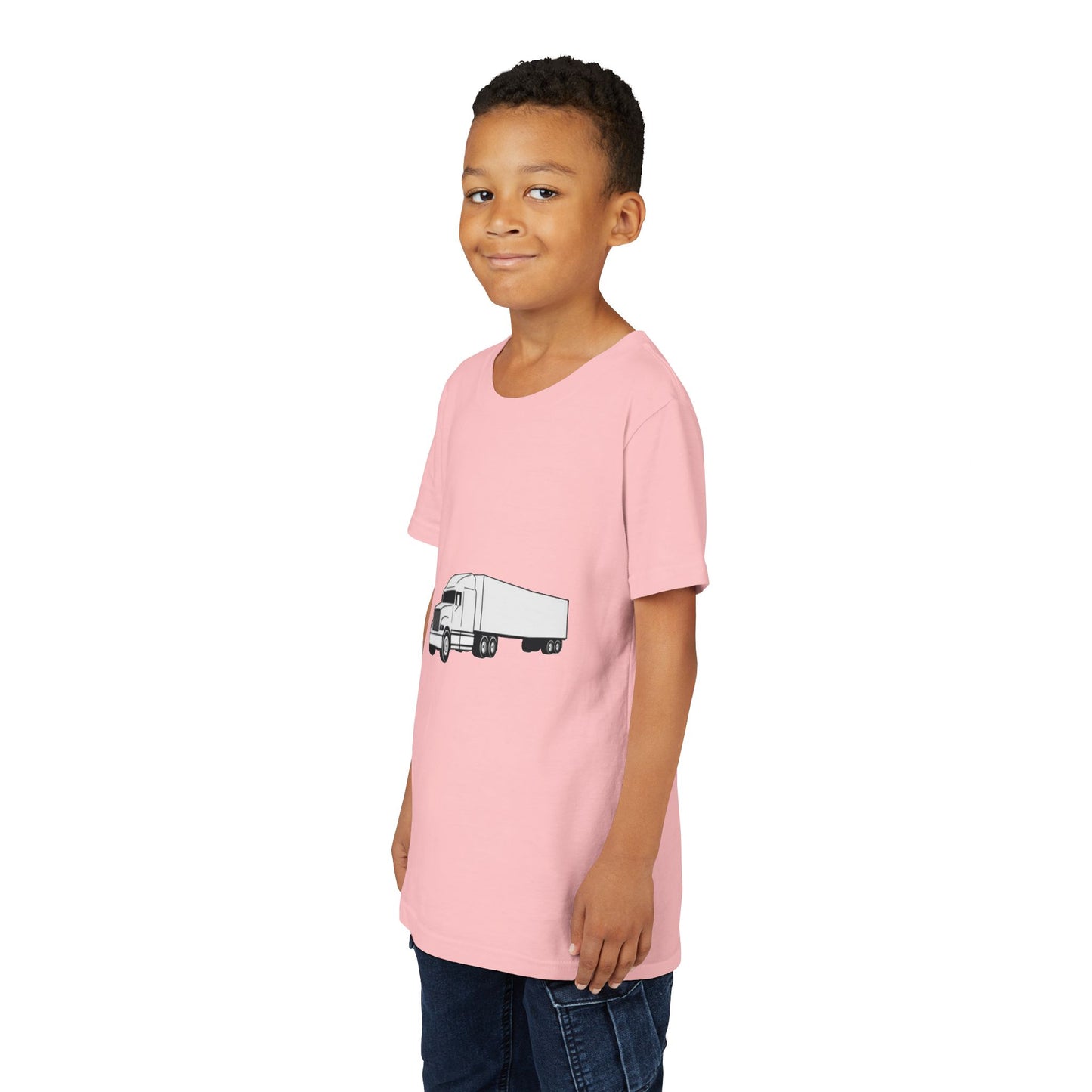 Semi Truck Youth Unisex Short Sleeve Crewneck Tee