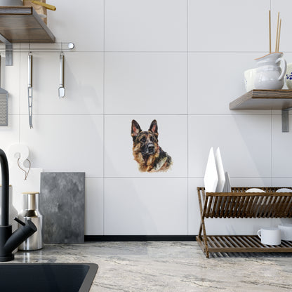 German Shepherd Head Ceramic Photo Tile