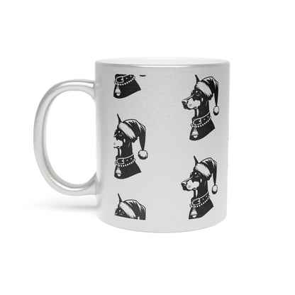 Santa Paws Doberman Metallic Coffee Mug