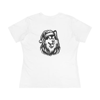 Santa Paws Malamute Women's Short Sleeve Crewneck Tee