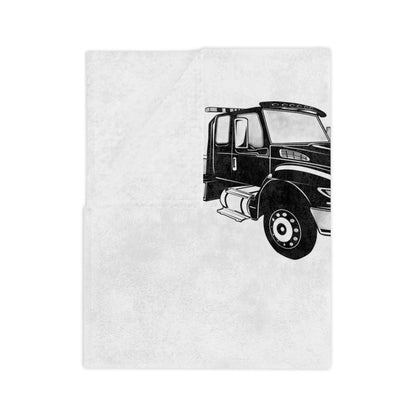 Flatbed Tow Truck Velveteen Microfiber Blanket