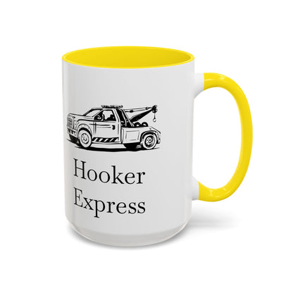 H**ker Express Wheel Lift Tow Truck 2-Tone Coffee Mug