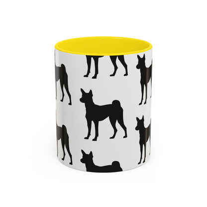 Basenji Silhouette 2-Tone Coffee Mug