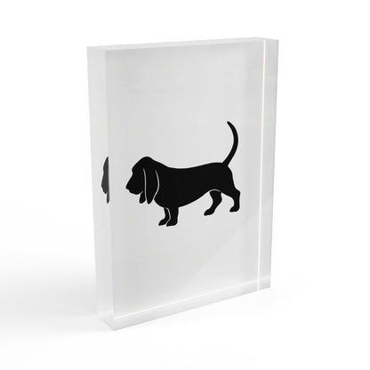 Basset Hound Silhouette Acrylic Photo Block