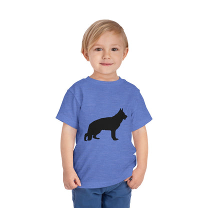 German Shepherd Silhouette Toddler Unisex Short Sleeve Crewneck Tee