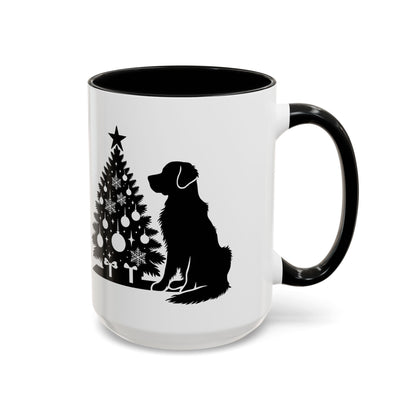Golden Christmas Tree 2-Tone Coffee Mug