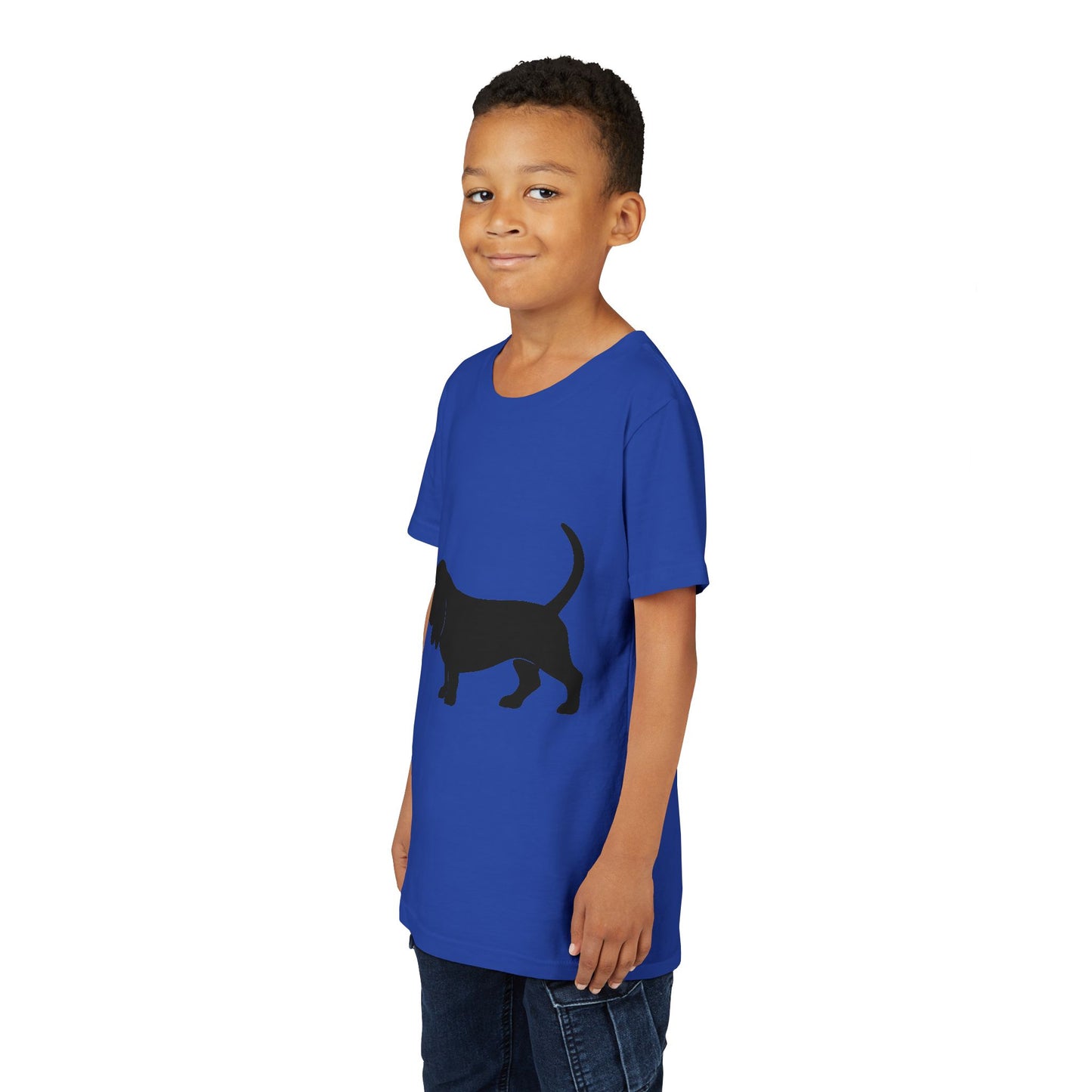 Basset Hound Silhouette Youth Unisex Short Sleeve Crewneck Tee