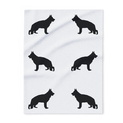 German Shepherd Silhouette Arctic Fleece Blanket