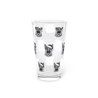 Santa Paws German Shepherd Drinking Glass