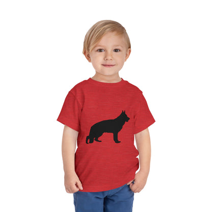 German Shepherd Silhouette Toddler Unisex Short Sleeve Crewneck Tee