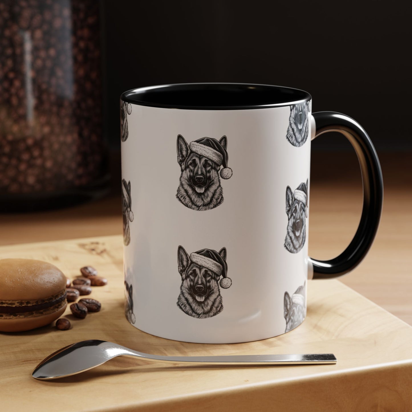 Santa Paws German Shepherd 2-Tone Coffee Mug