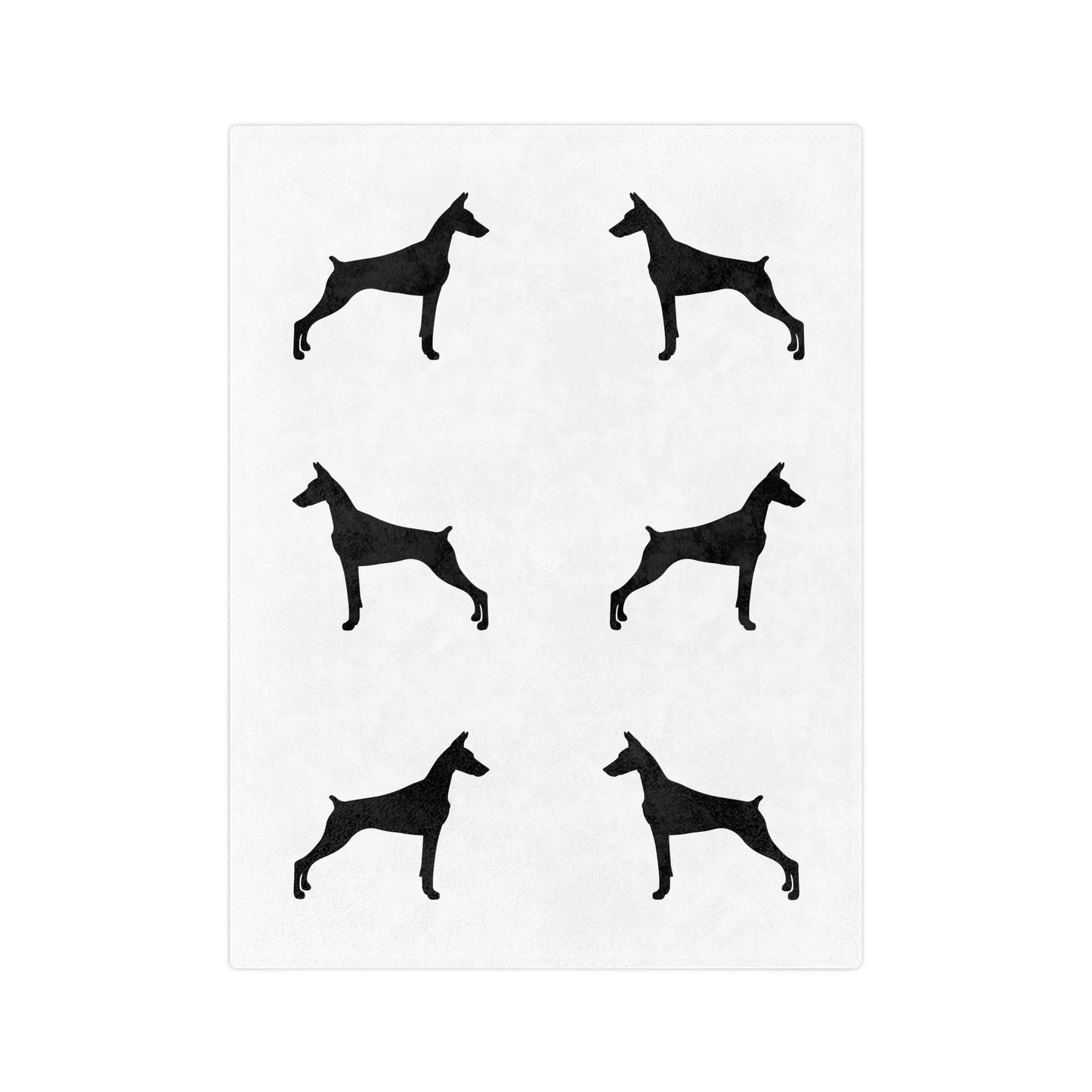Doberman Silhouette Velveteen Microfiber Blanket
